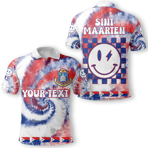 Sint Maarten Polo Shirt Custom Tie Dye Style 1