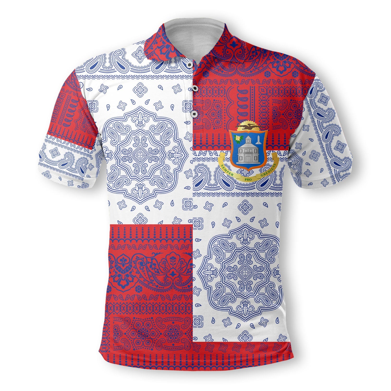 Sint Maarten Polo Shirt Flag And Paisley Basic Style 2