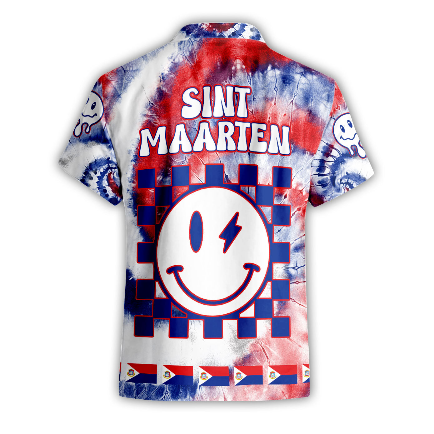 Sint Maarten Short Sleeve Shirt Custom Tie Dye Style 2