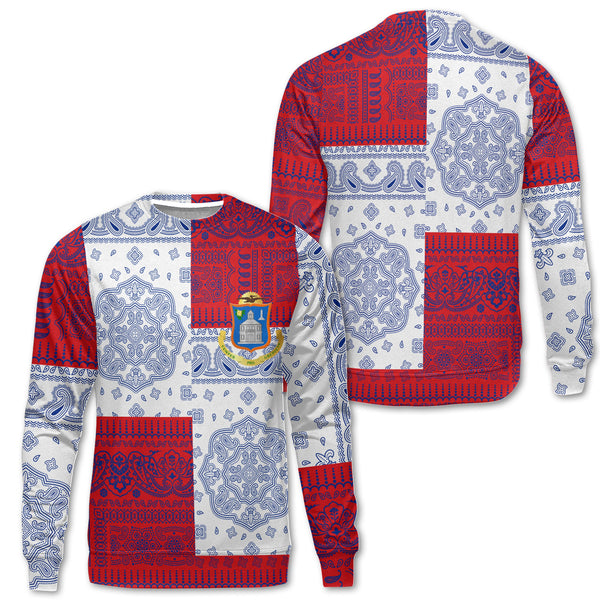 Sint Maarten Sweatshirt Flag And Paisley Basic Style 1