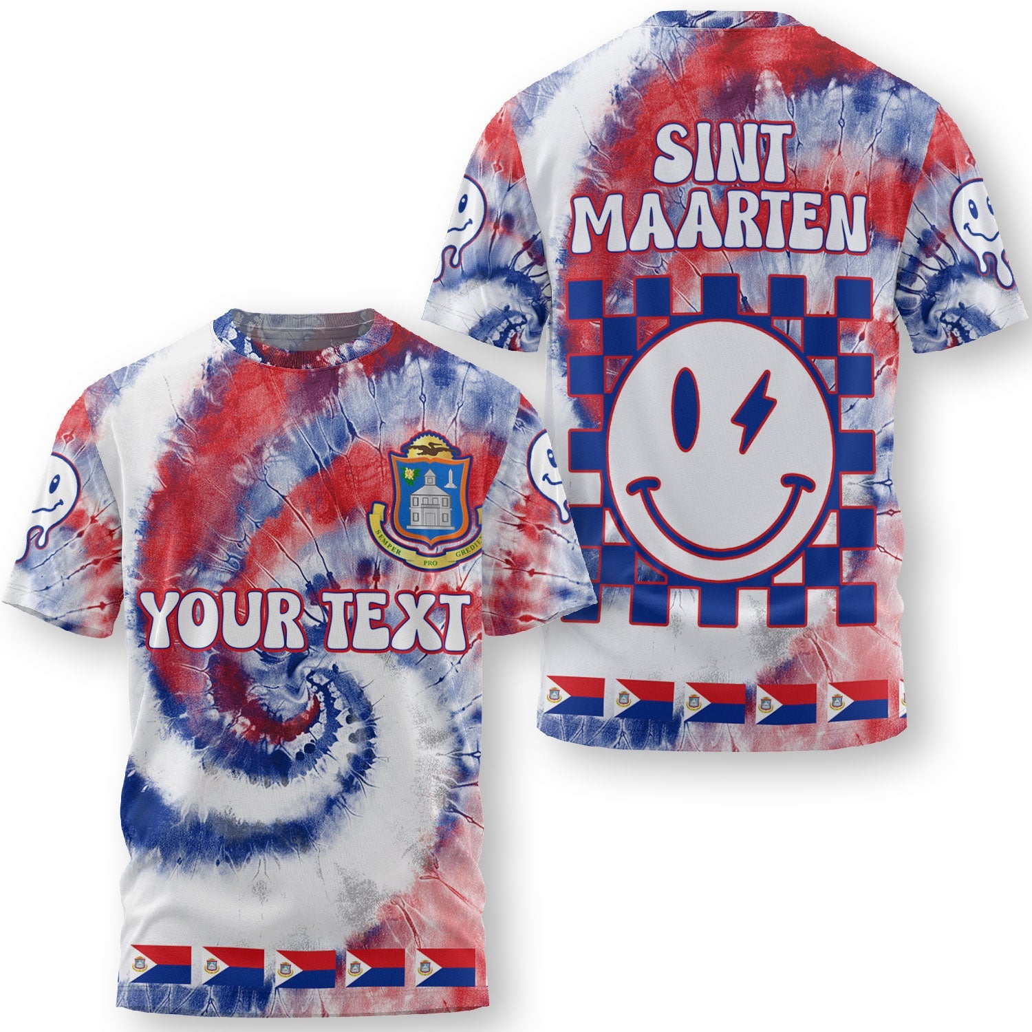 Sint Maarten T Shirt Custom Tie Dye Style 3