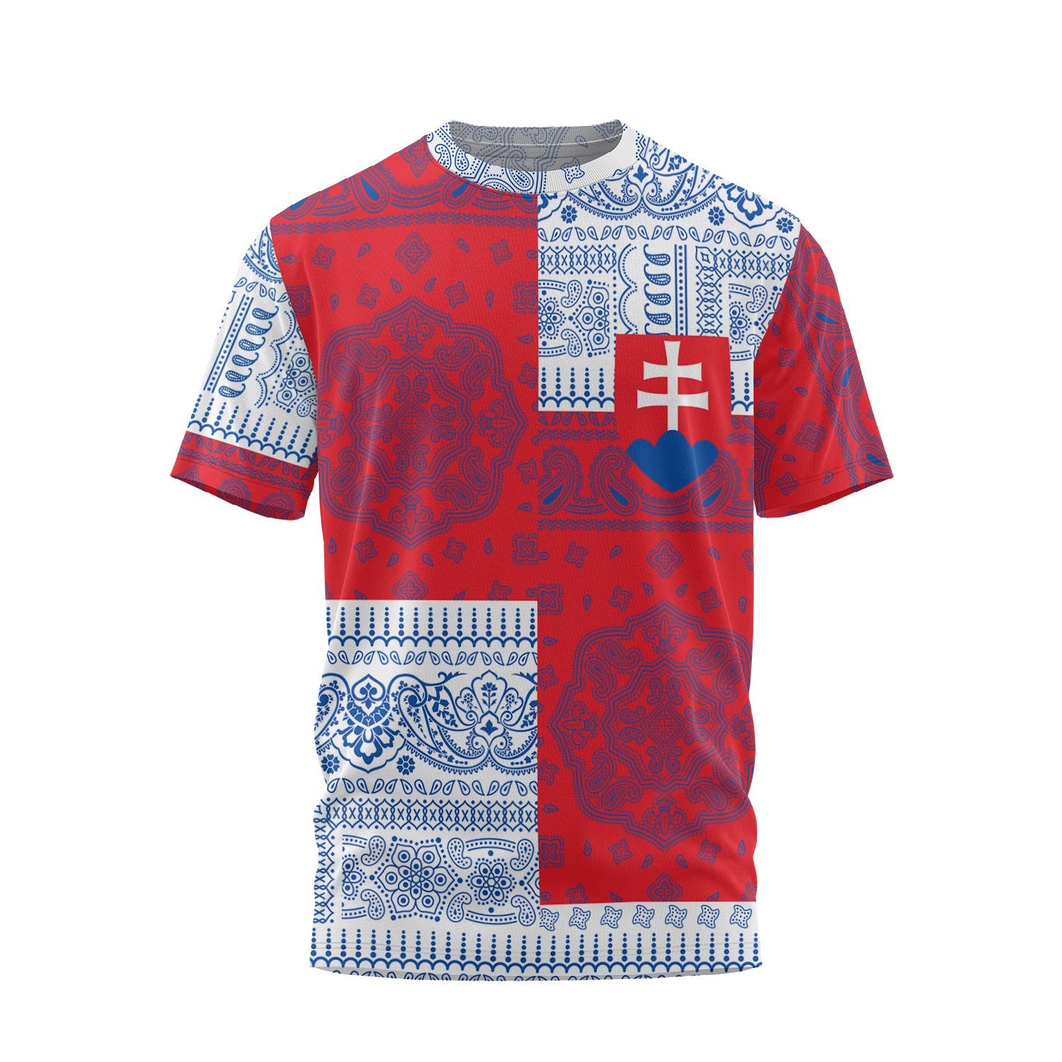 Slovakia T Shirt Flag And Paisley Basic Style 2