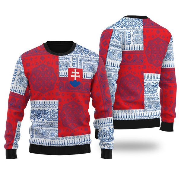 Slovakia Ugly Sweater Flag And Paisley Basic Style 1