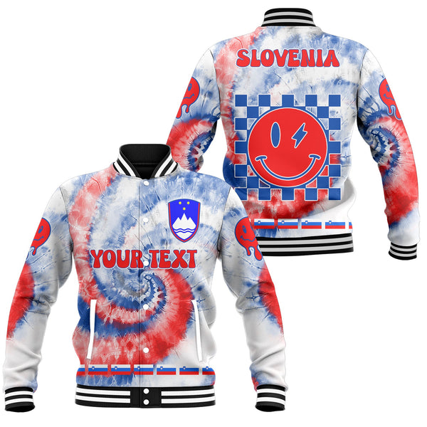 Slovenia Baseball Jacket Custom Tie Dye Style 1