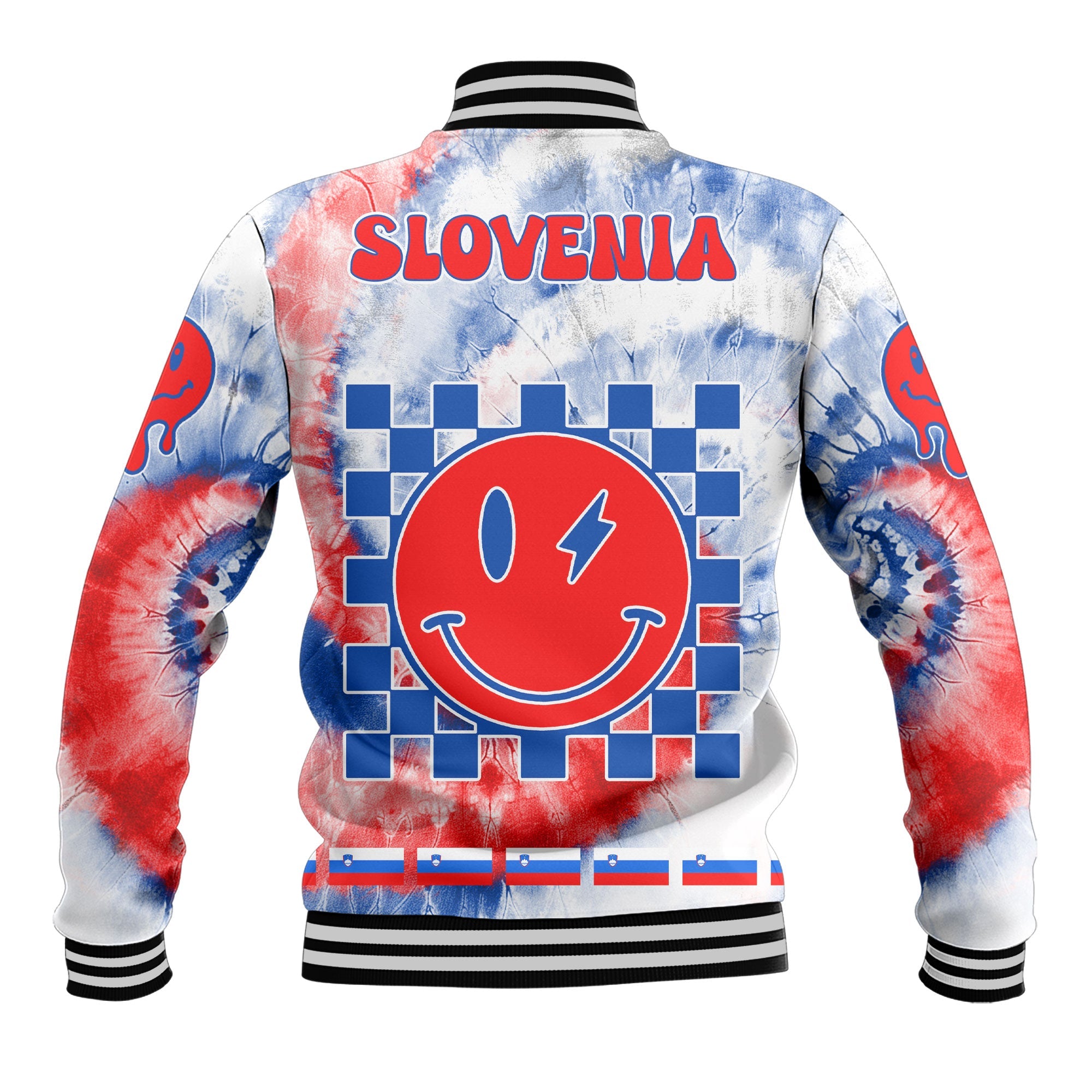 Slovenia Baseball Jacket Custom Tie Dye Style 3