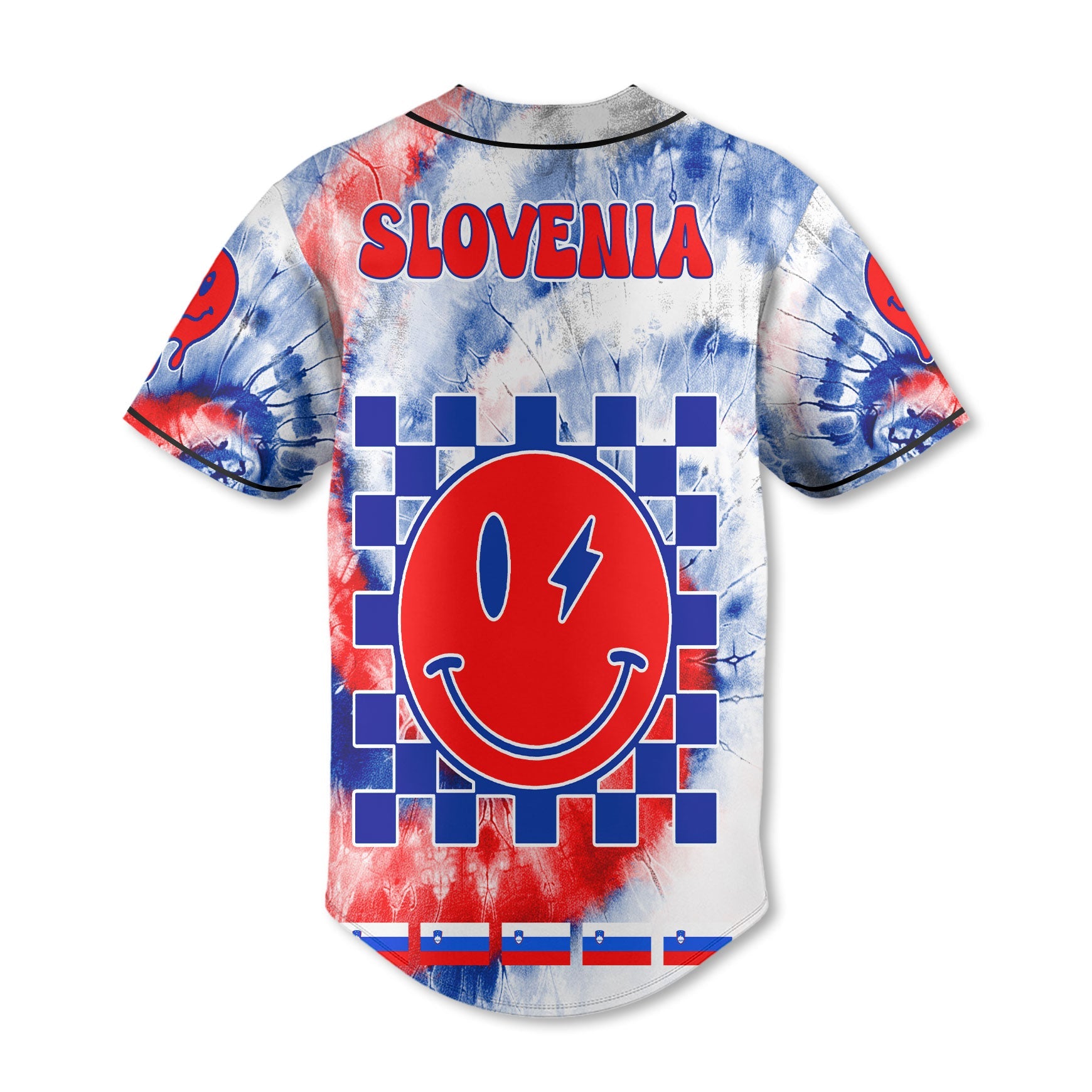 Slovenia Baseball Jersey Custom Tie Dye Style 3