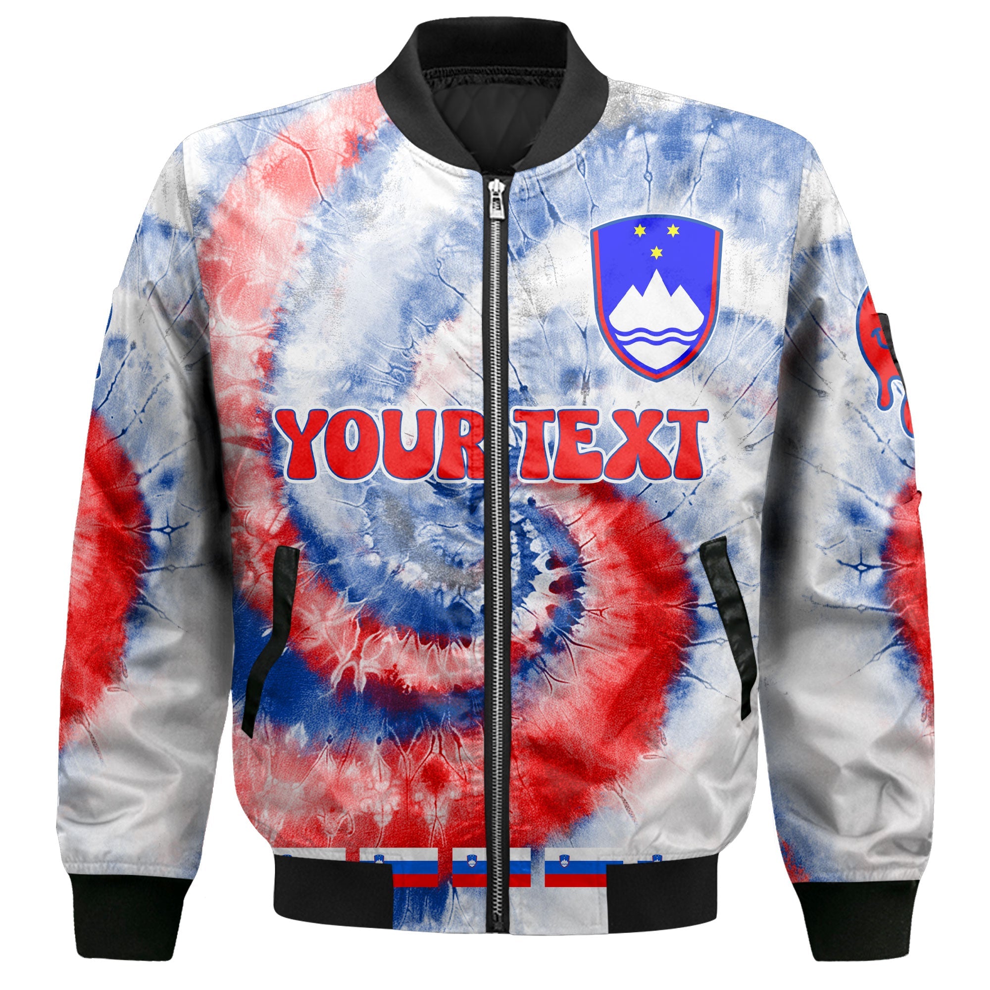 Slovenia Bomber Jacket Custom Tie Dye Style 2