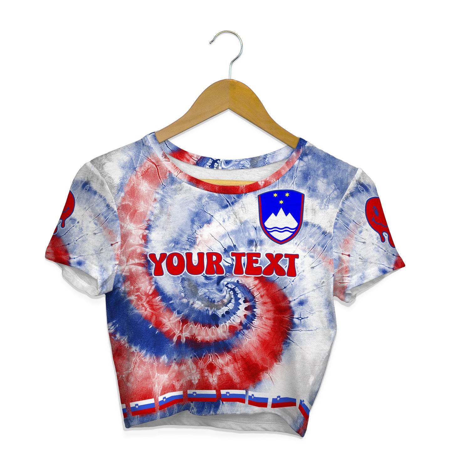 Slovenia Croptop T Shirt Custom Tie Dye Style 1