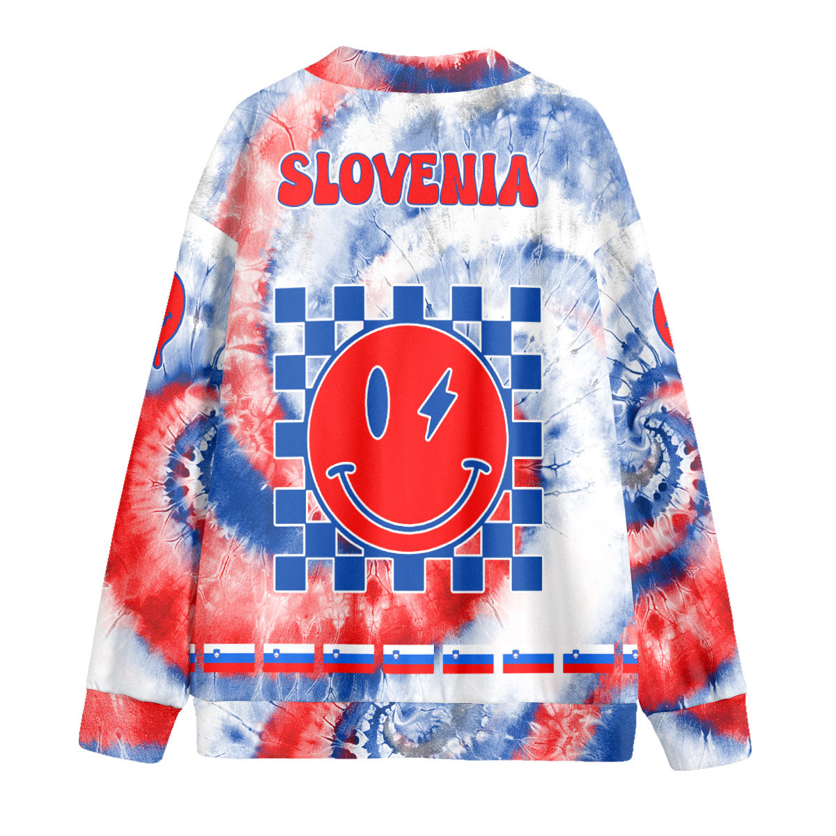 Slovenia Fleece Cardigan Custom Tie Dye Style 2