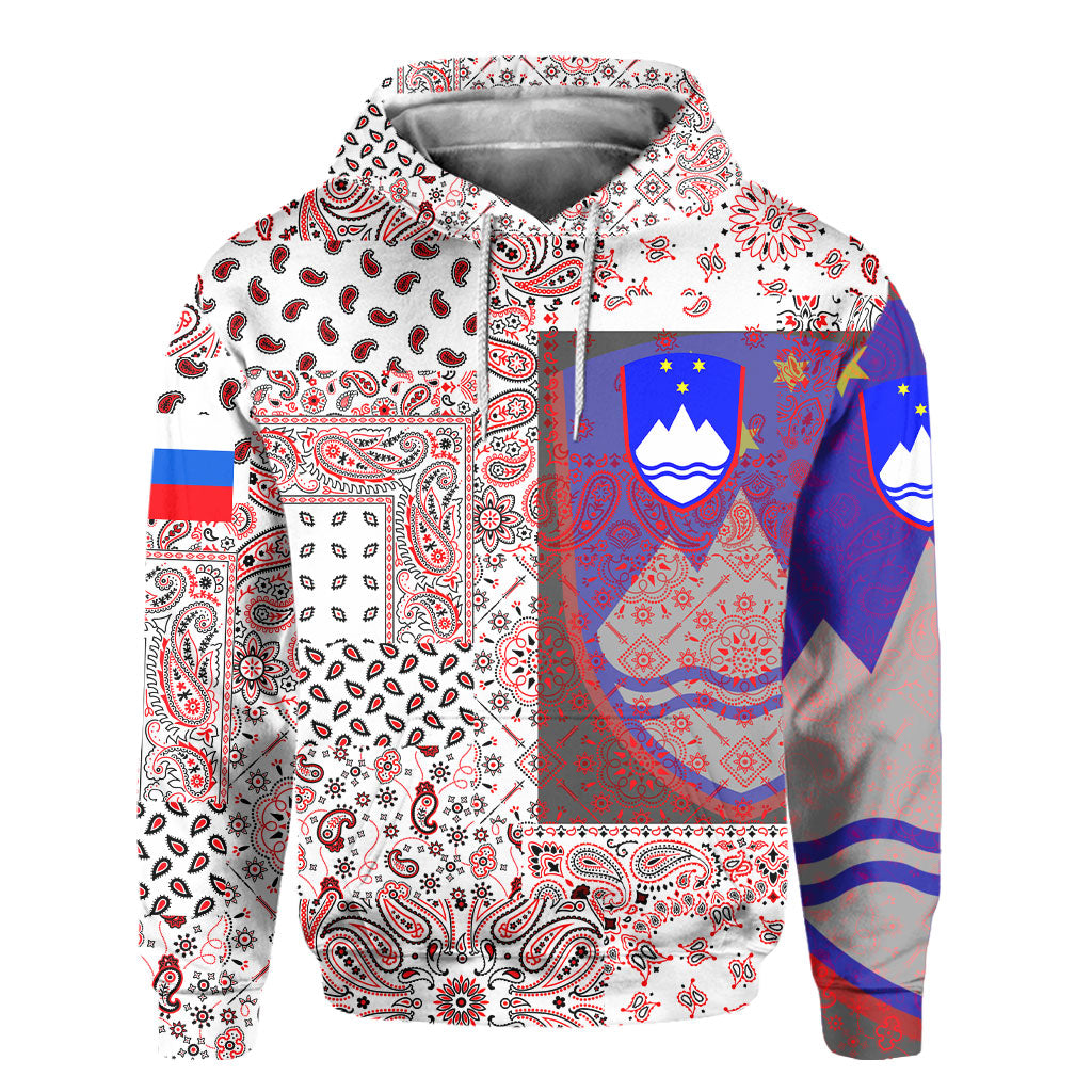 Slovenia Hoodie Paisley Flag And Skull Style 2