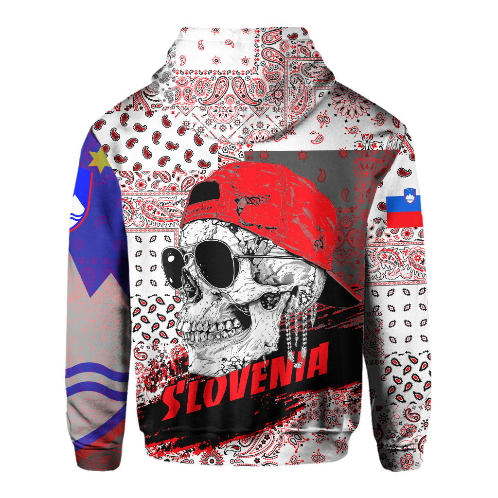 Slovenia Hoodie Paisley Flag And Skull Style 3