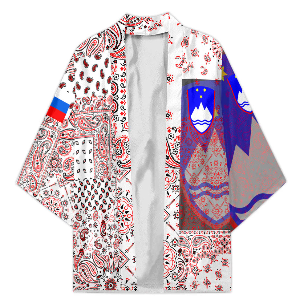 Slovenia Kimono Paisley Flag And Skull Style 1