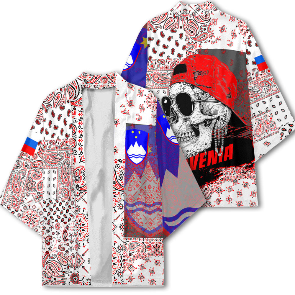 Slovenia Kimono Paisley Flag And Skull Style 2