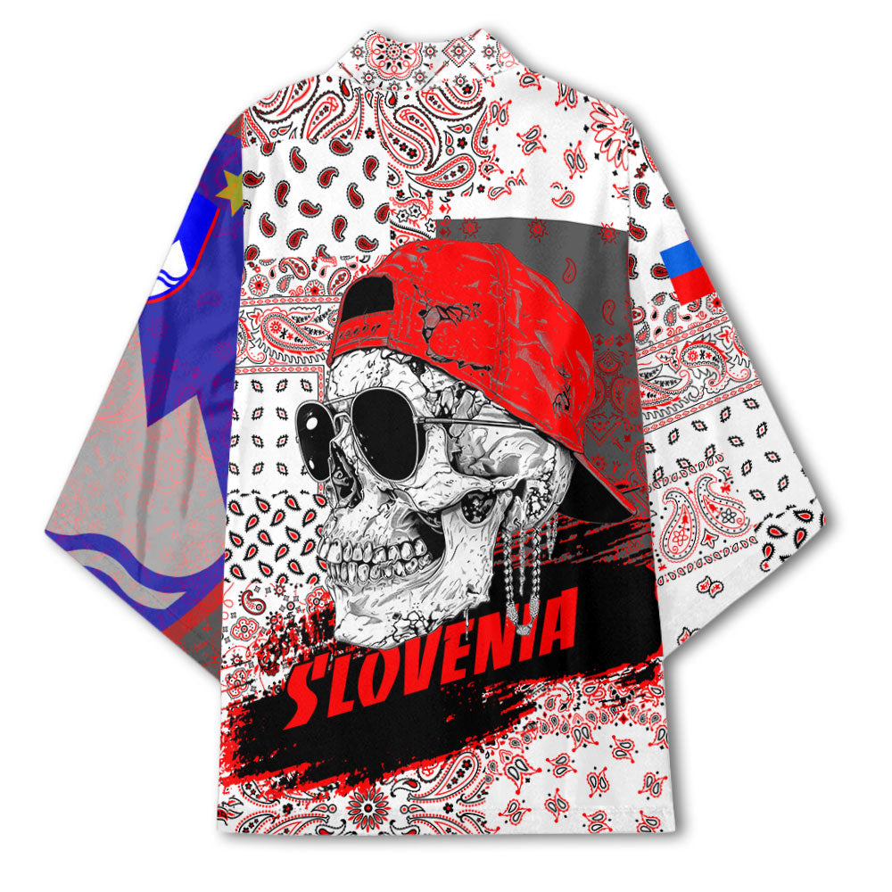 Slovenia Kimono Paisley Flag And Skull Style 3