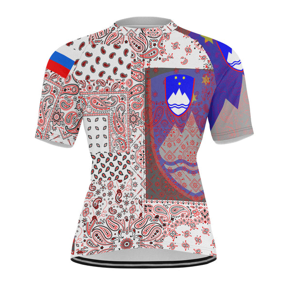 Slovenia Men Cycling Jersey Paisley Flag And Skull Style 1