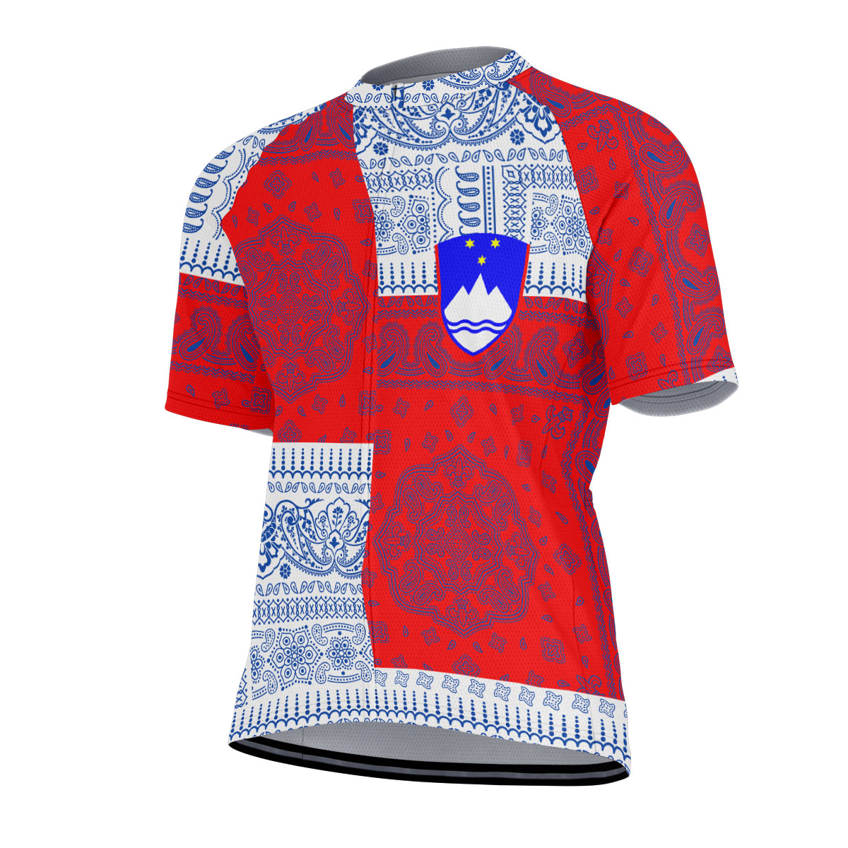 Slovenia Men Cycling Jersey Flag And Paisley Basic Style 2