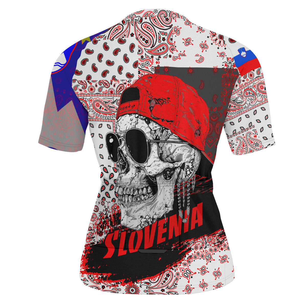 Slovenia Men Cycling Jersey Paisley Flag And Skull Style 3