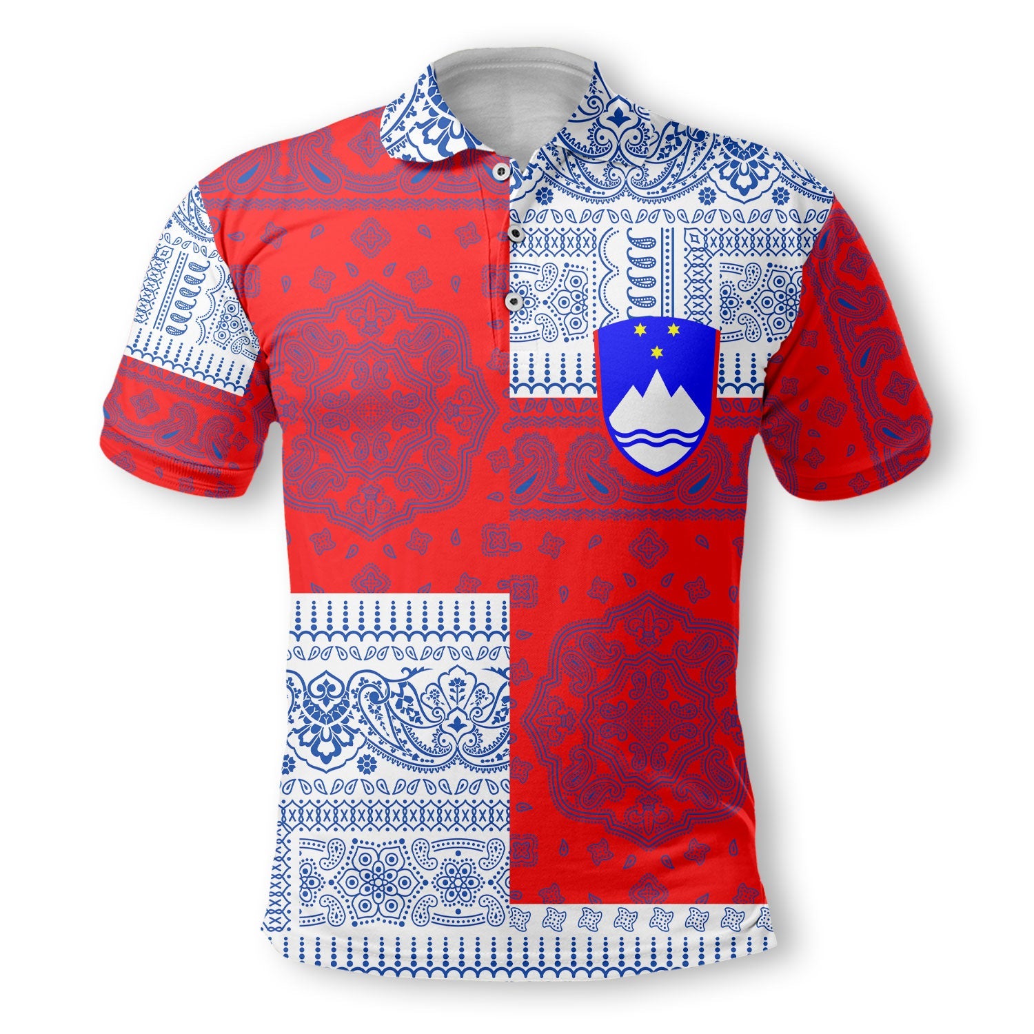 Slovenia Polo Shirt Flag And Paisley Basic Style 2