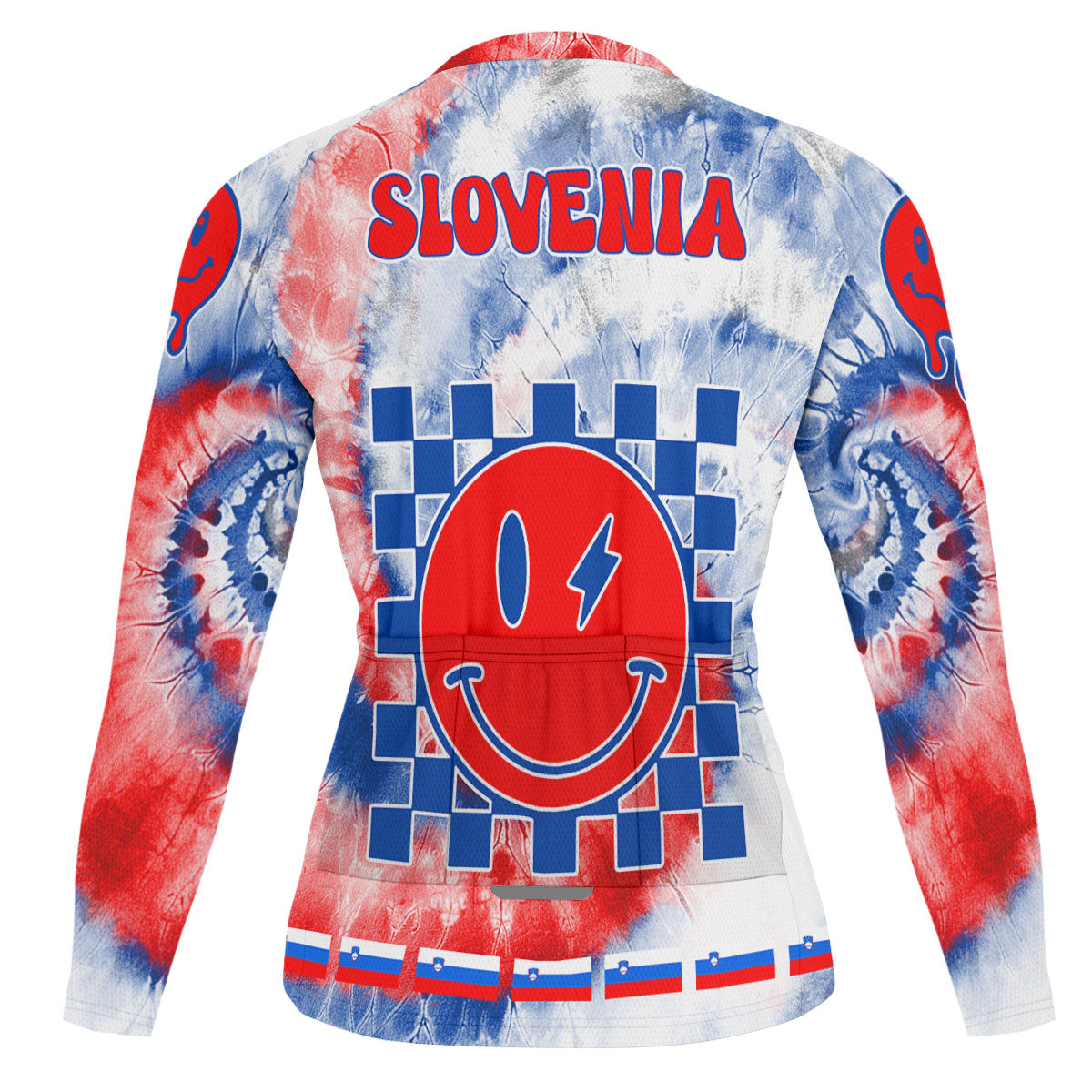 Slovenia Raglan Men Cycling Jersey Long Sleeve Custom Tie Dye Style 1