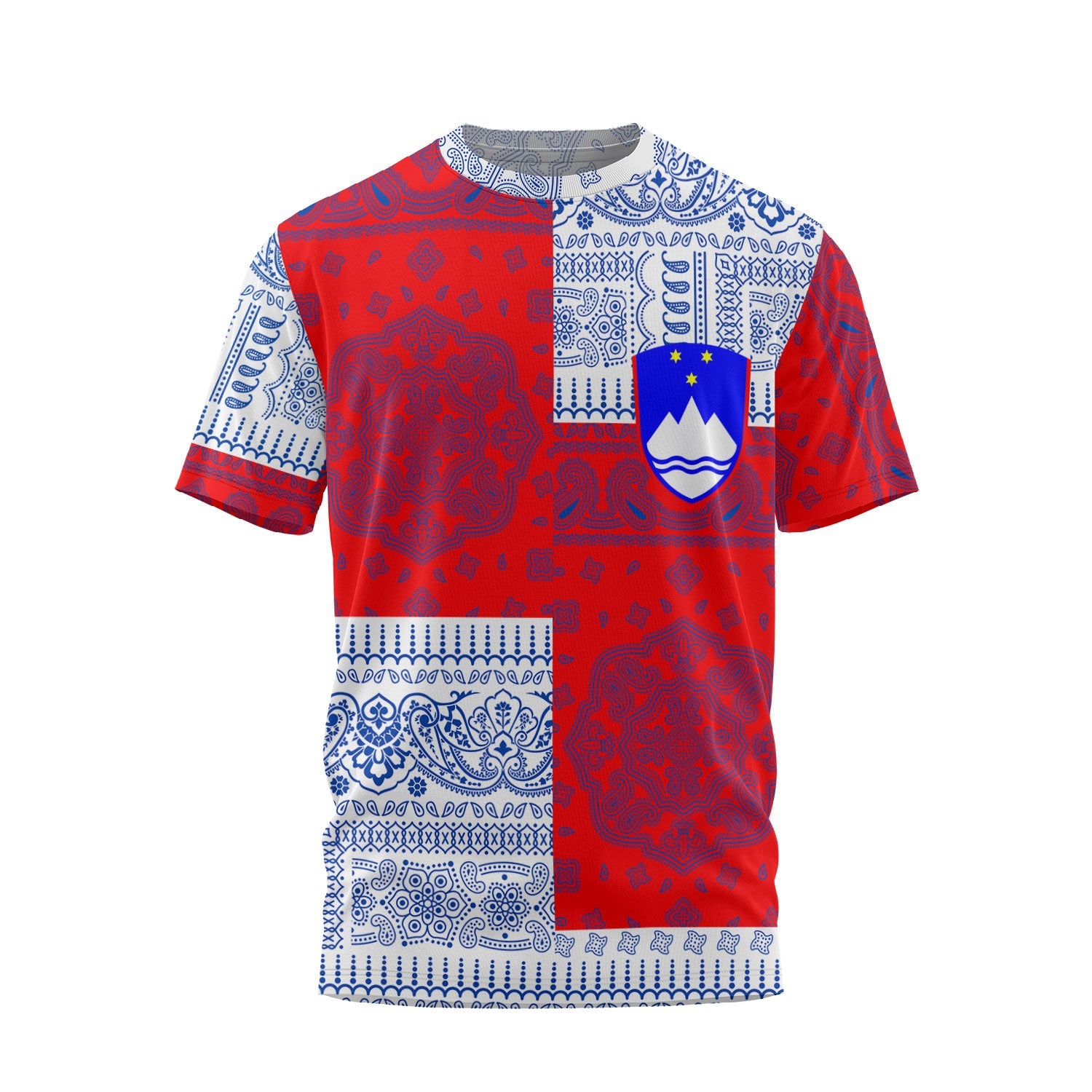 Slovenia T Shirt Flag And Paisley Basic Style 2