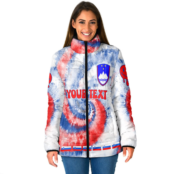 Slovenia Women Padded Jacket Custom Tie Dye Style 1