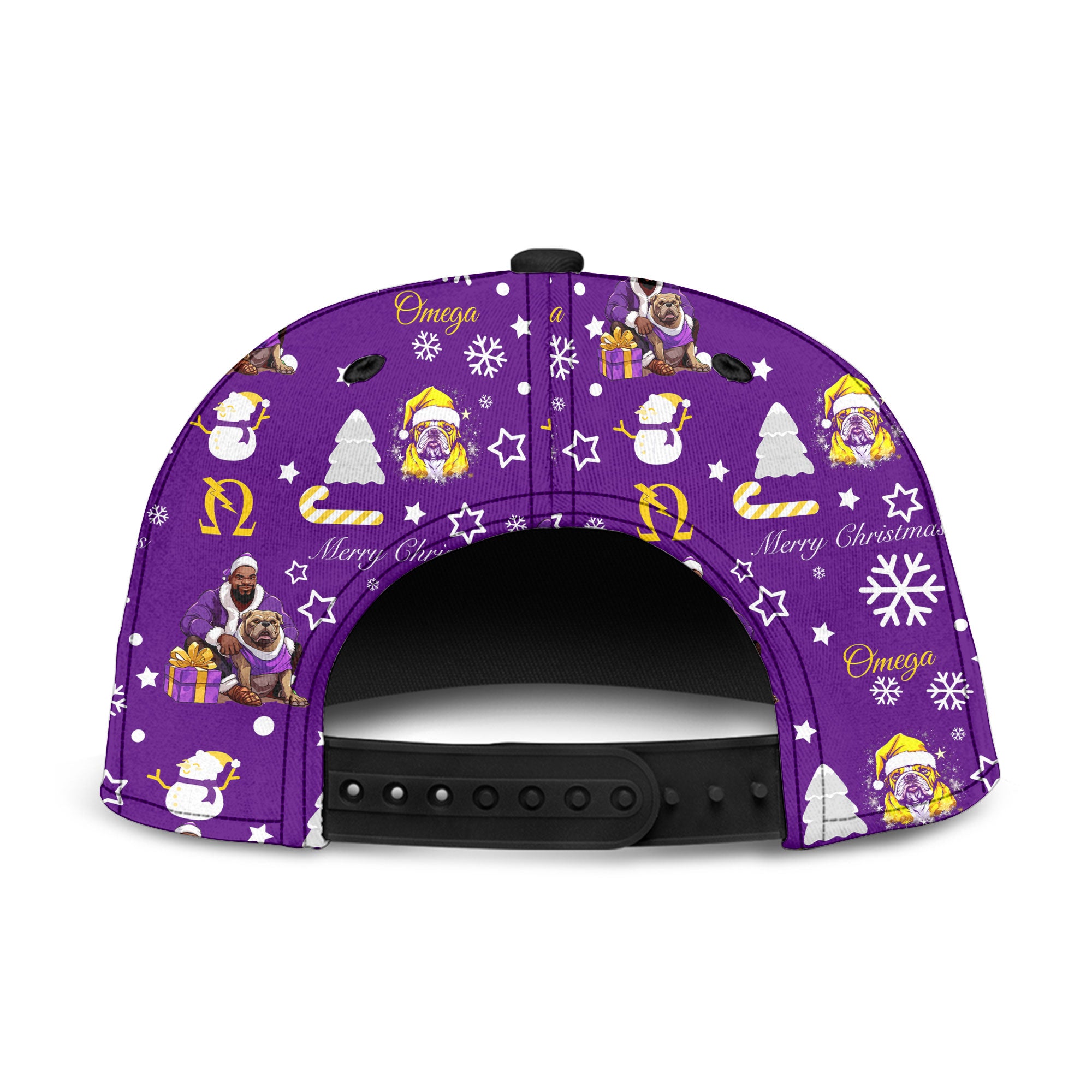 Fraternity Hat - OPP Christmas Snapback Hat Bulldog Purple Pattern Style