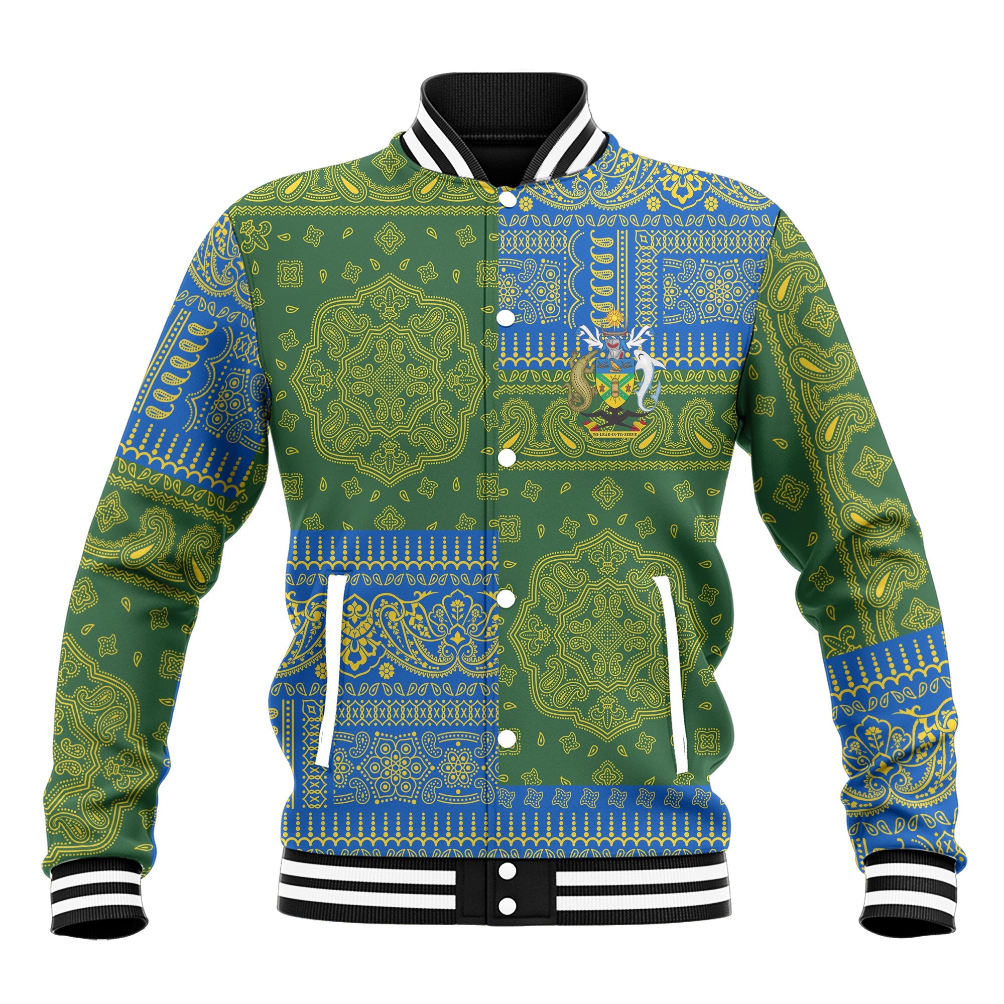 Solomon Islands Baseball Jacket Flag And Paisley Basic Style 2