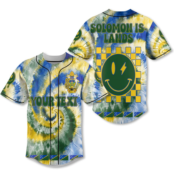 Solomon Islands Baseball Jersey Custom Tie Dye Style 1