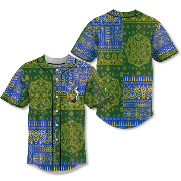 Solomon Islands Baseball Jersey Flag And Paisley Basic Style 1