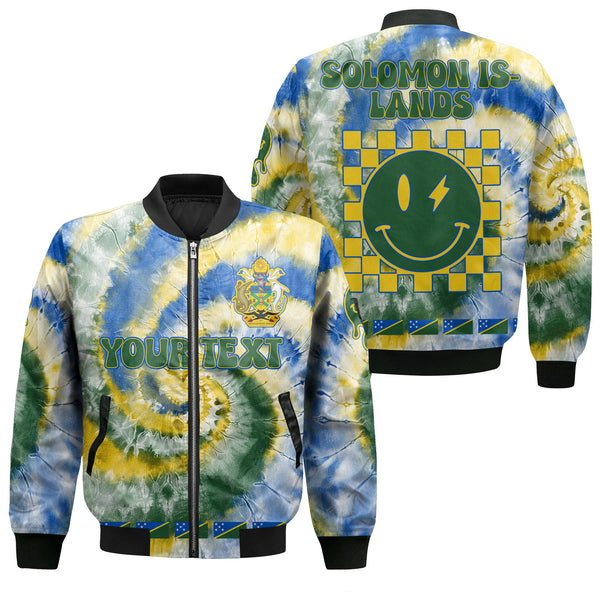 Solomon Islands Bomber Jacket Custom Tie Dye Style 1