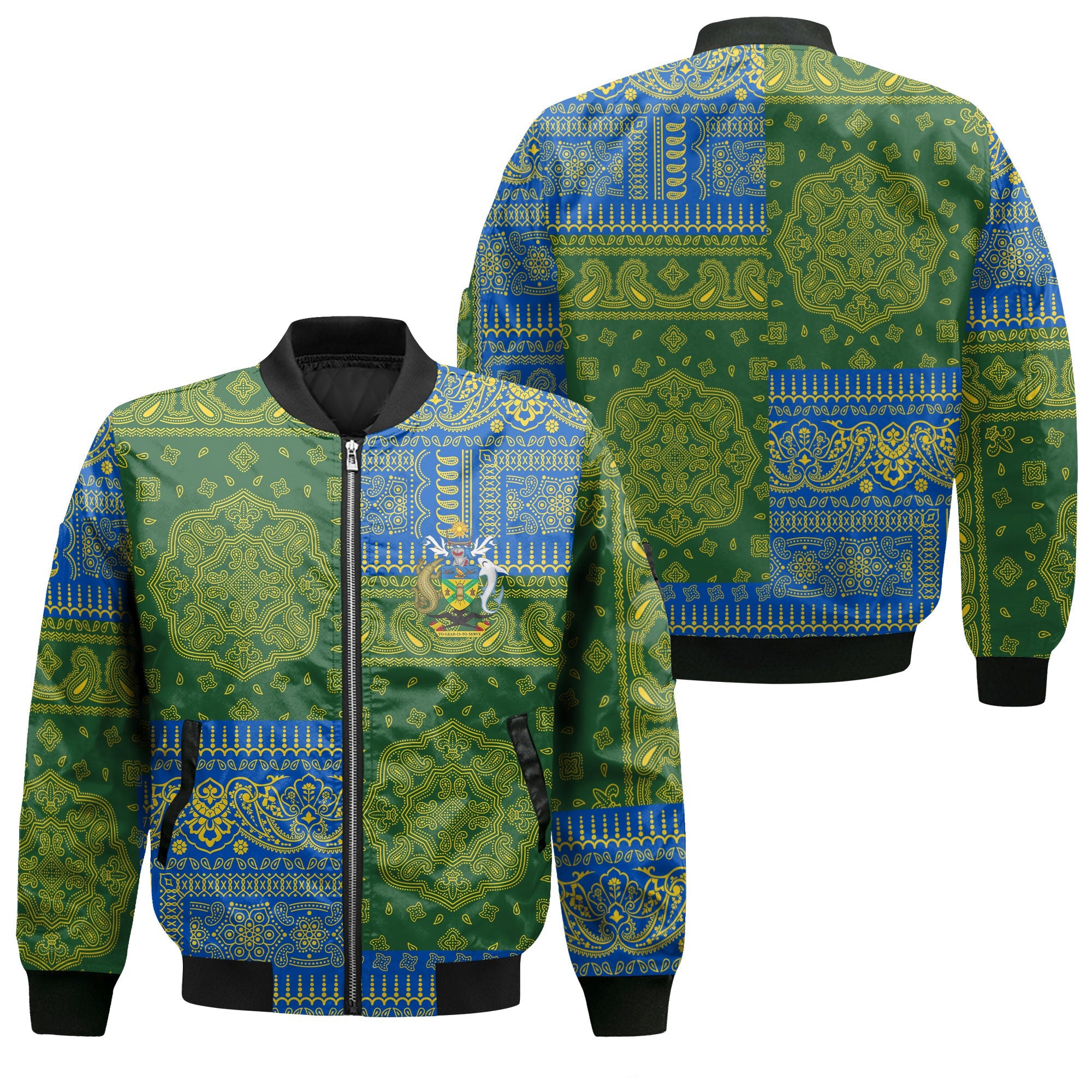 Solomon Islands Bomber Jacket Flag And Paisley Basic Style 1