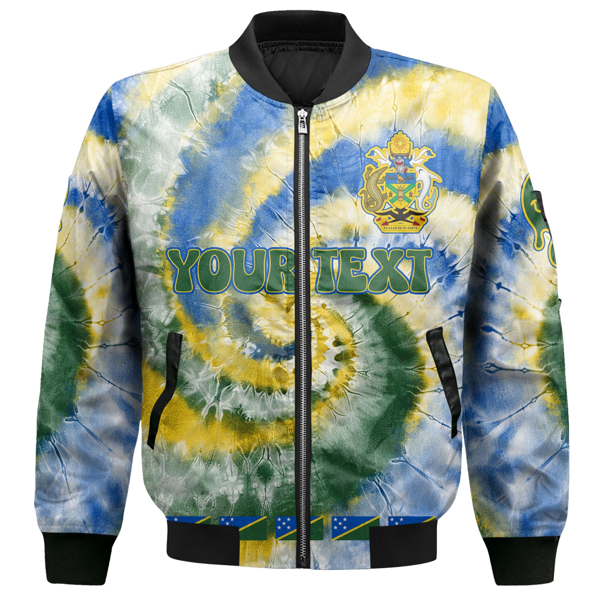 Solomon Islands Bomber Jacket Custom Tie Dye Style 2