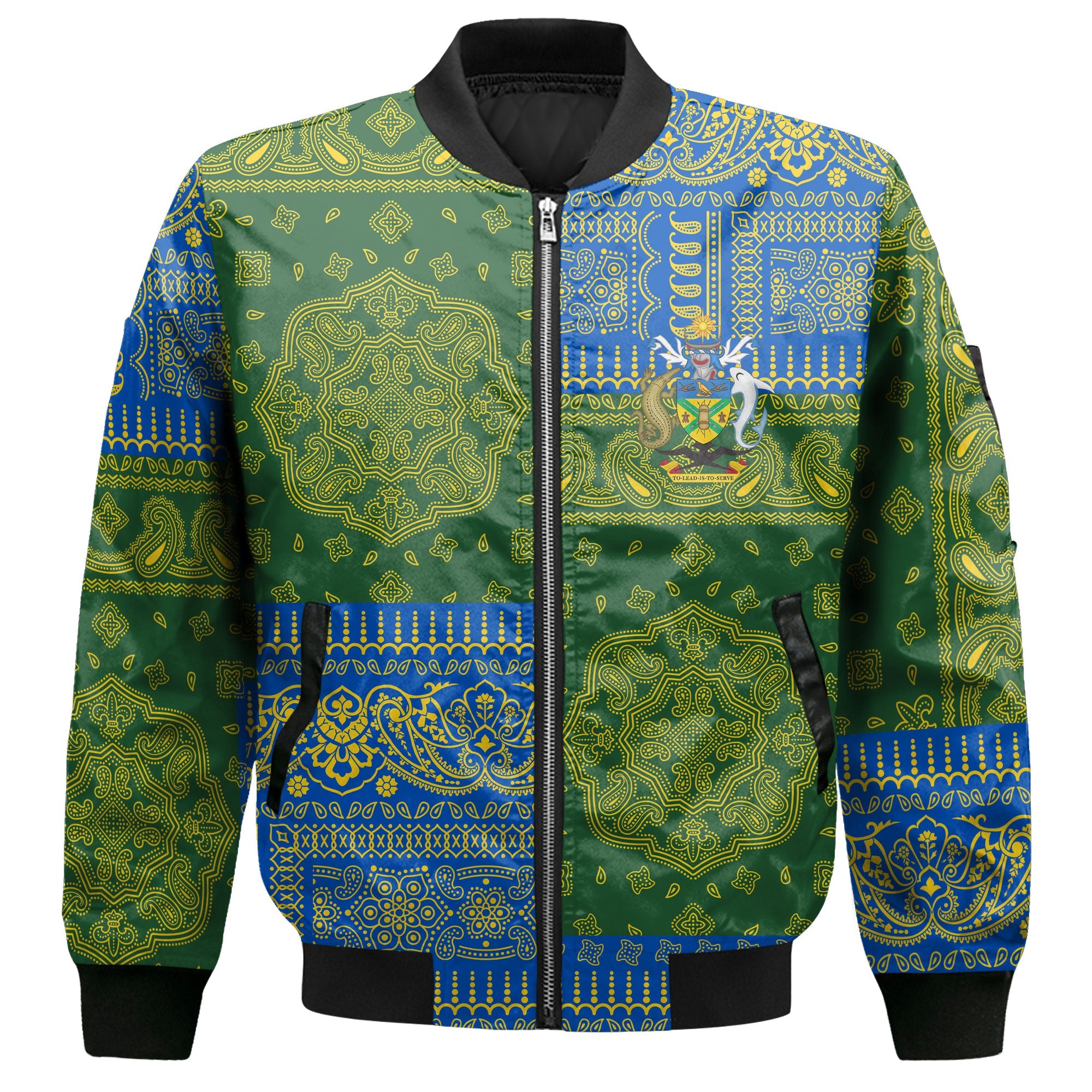 Solomon Islands Bomber Jacket Flag And Paisley Basic Style 2