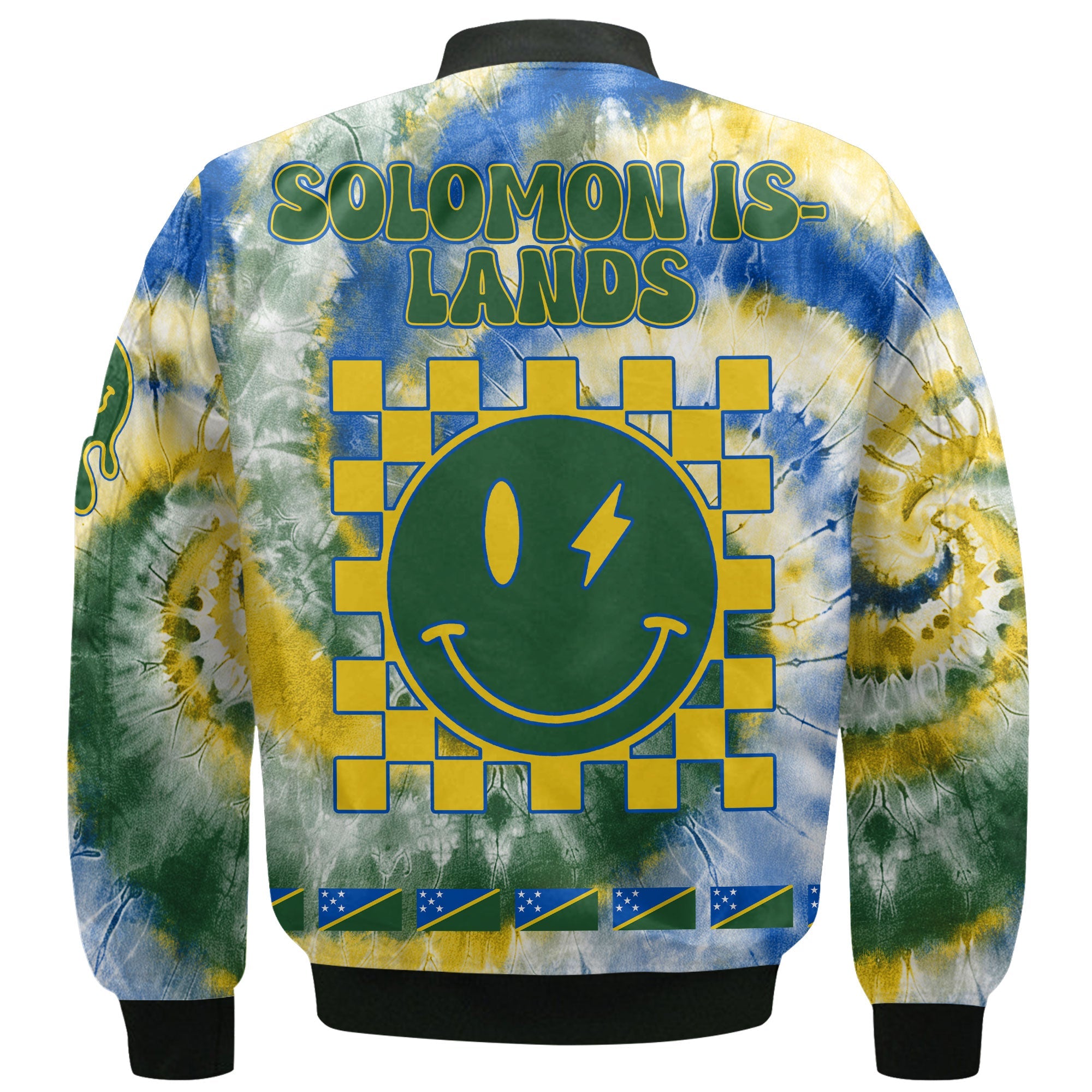 Solomon Islands Bomber Jacket Custom Tie Dye Style 3