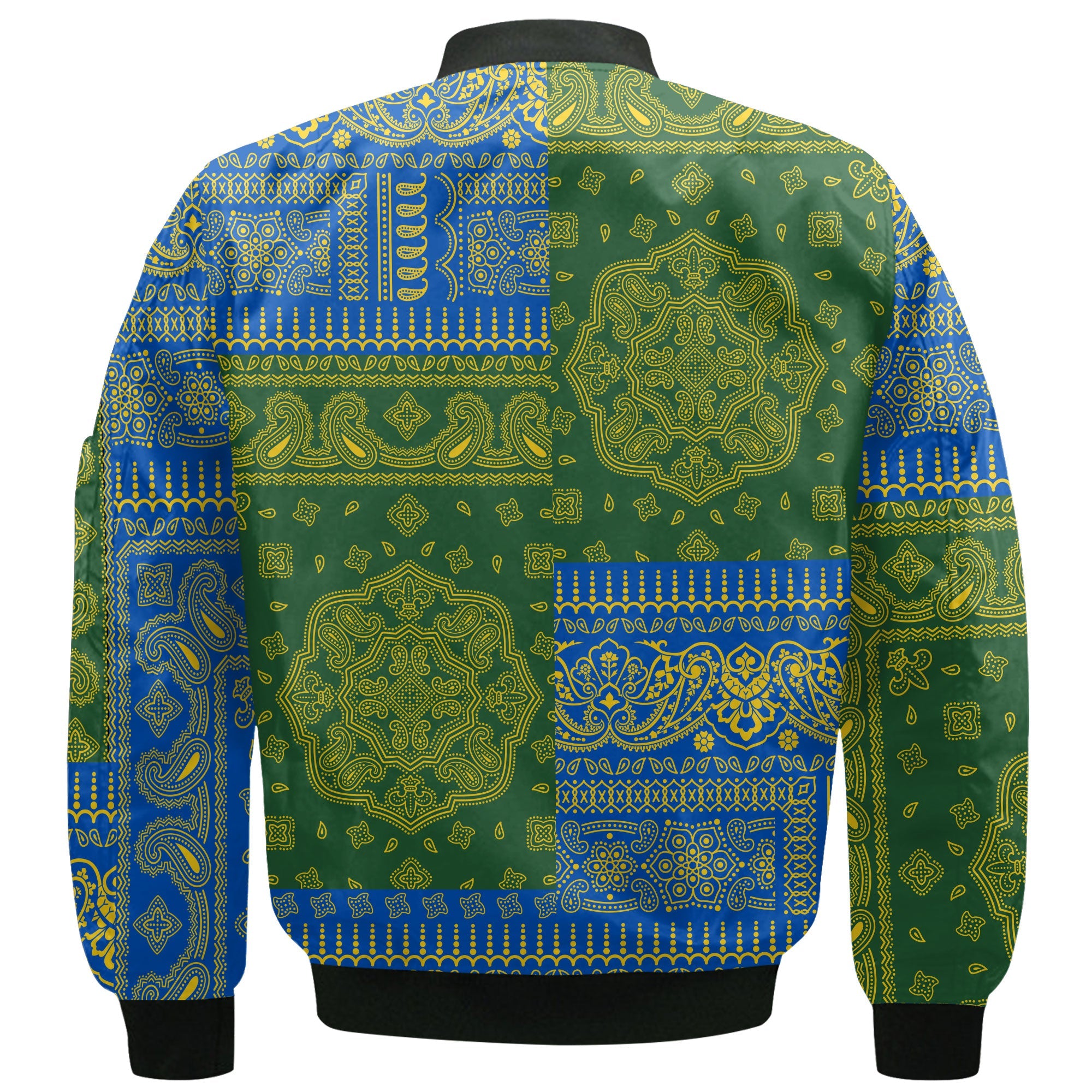 Solomon Islands Bomber Jacket Flag And Paisley Basic Style 3