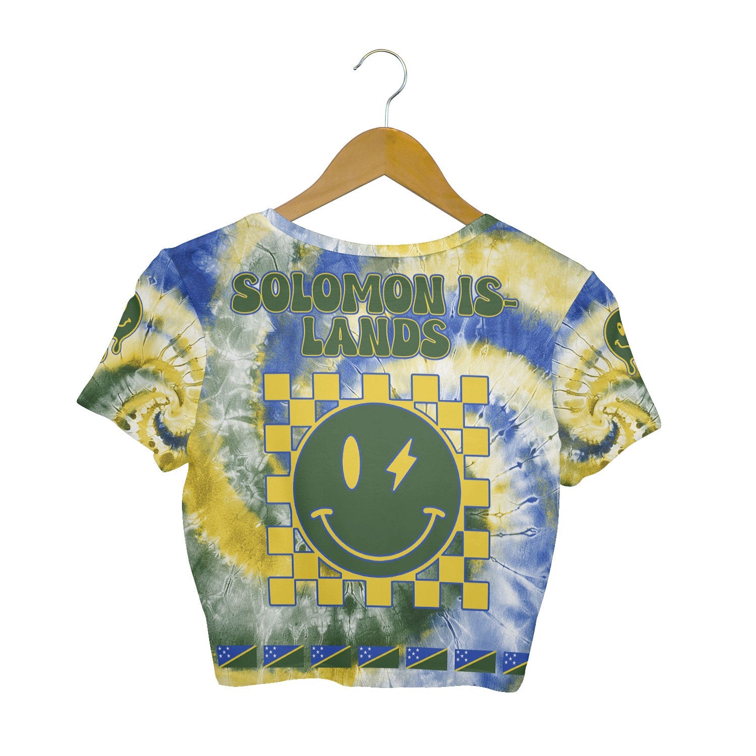 Solomon Islands Croptop T Shirt Custom Tie Dye Style 2