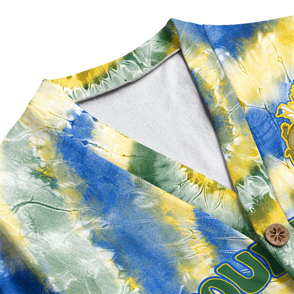 Solomon Islands Fleece Cardigan Custom Tie Dye Style 1