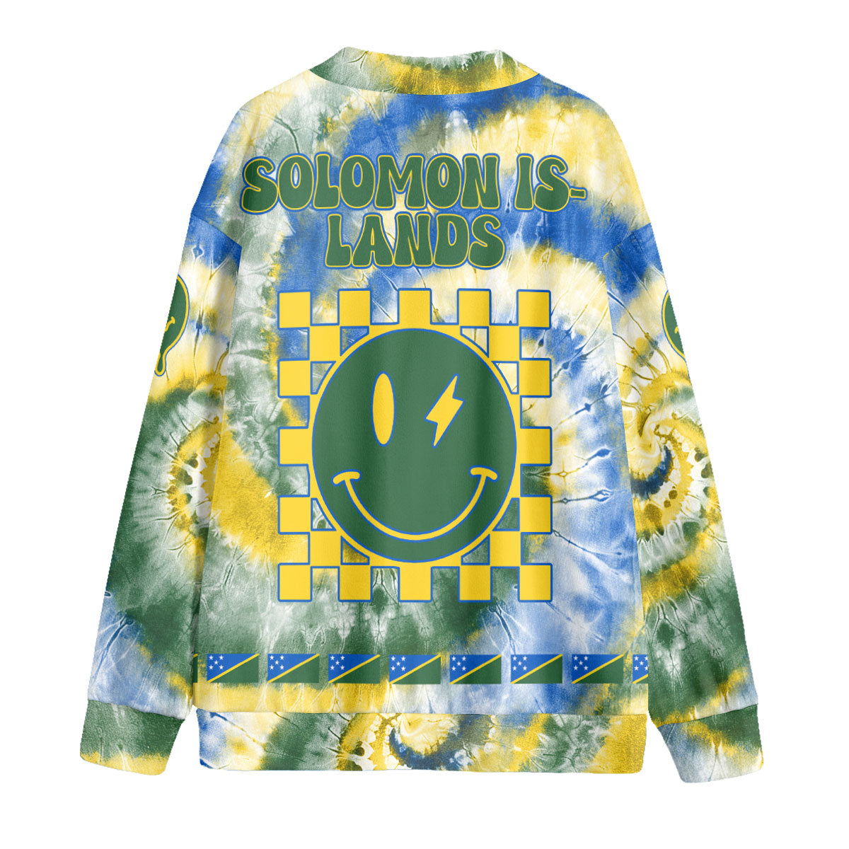 Solomon Islands Fleece Cardigan Custom Tie Dye Style 2