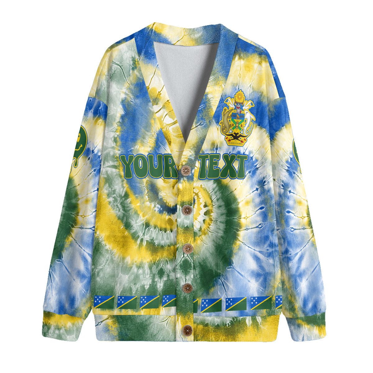 Solomon Islands Fleece Cardigan Custom Tie Dye Style 2