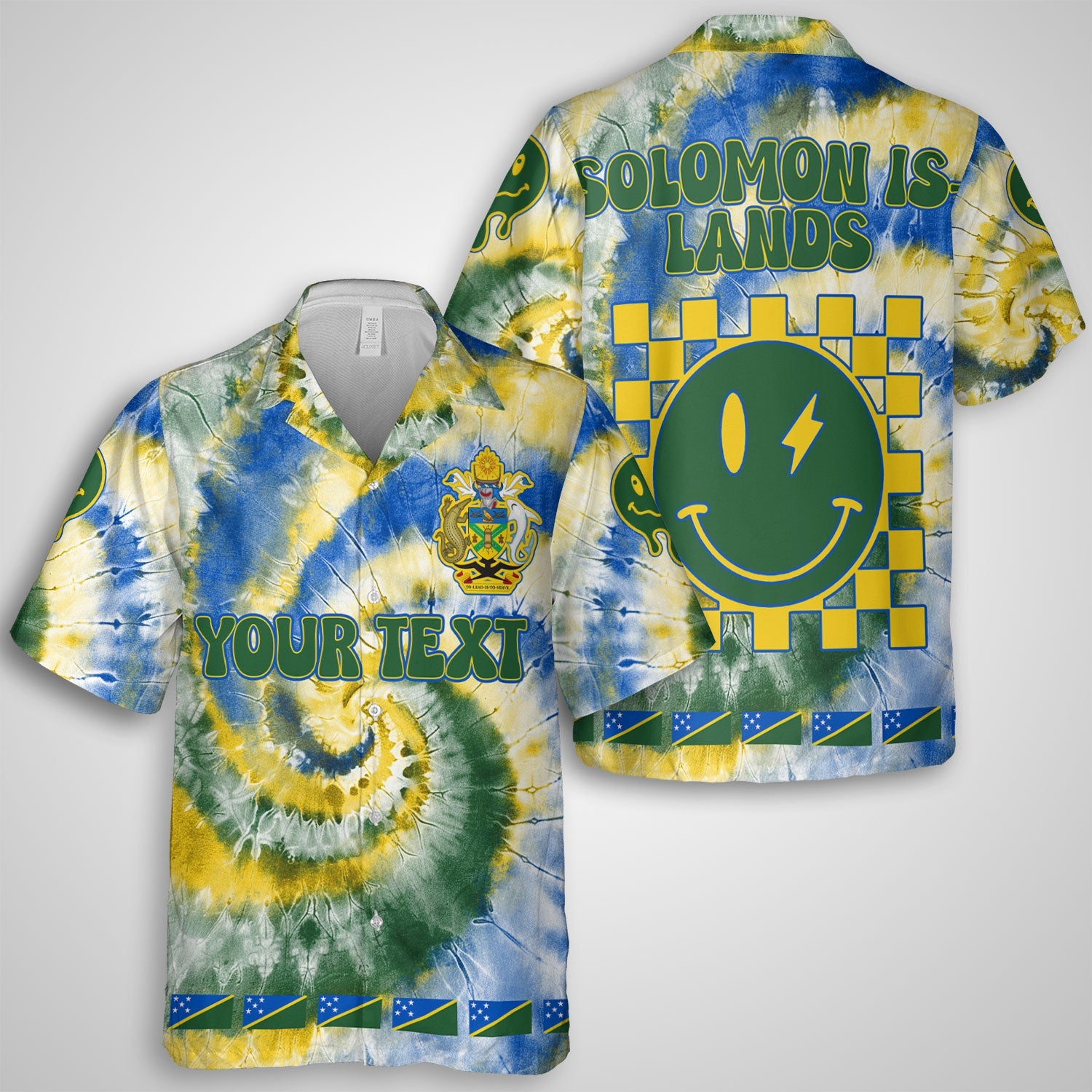 Solomon Islands Hawaiian Shirt Custom Tie Dye Style 1