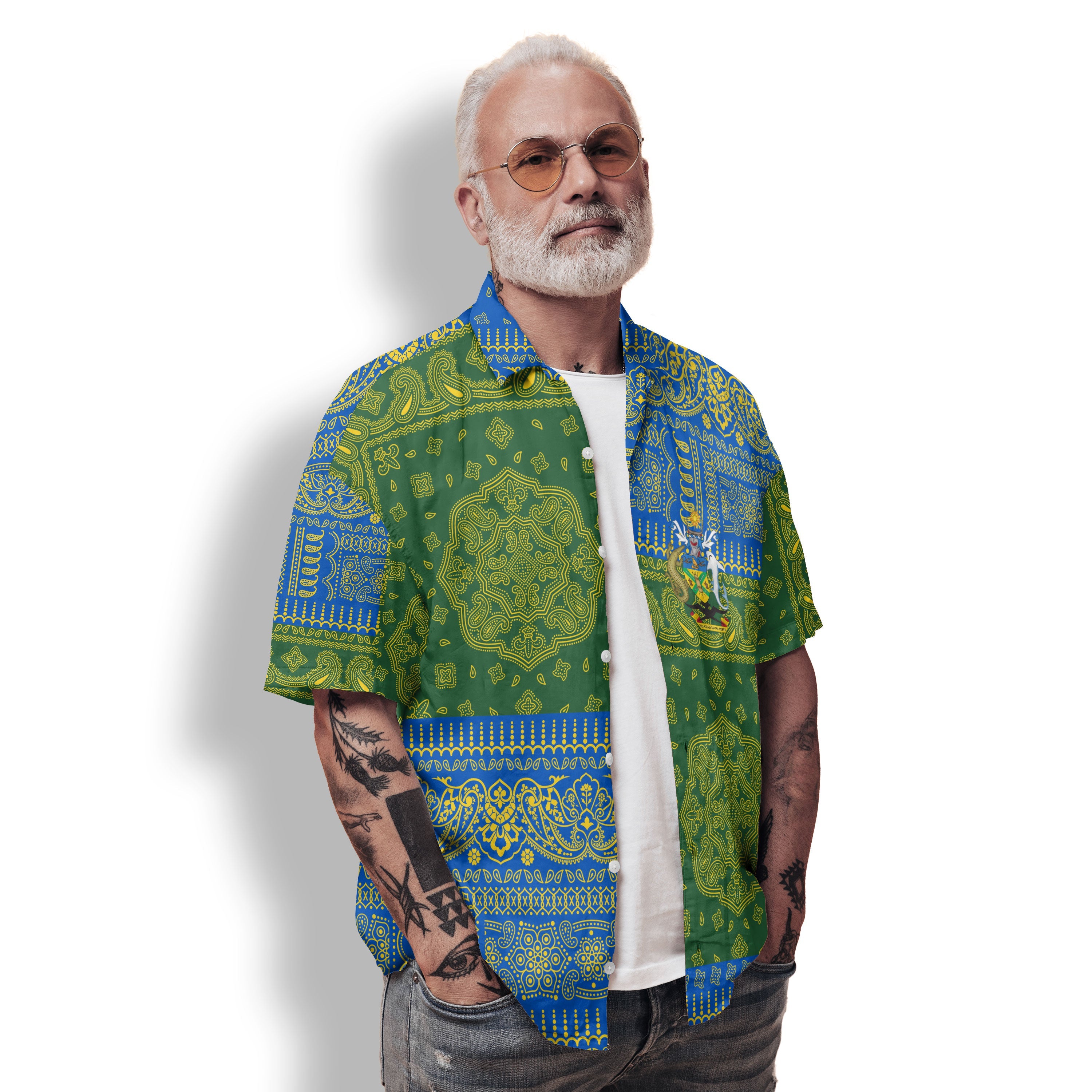 Solomon Islands Hawaiian Shirt Flag And Paisley Basic Style 2