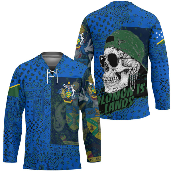 Solomon Islands Hockey Jersey Paisley Flag And Skull Style 1