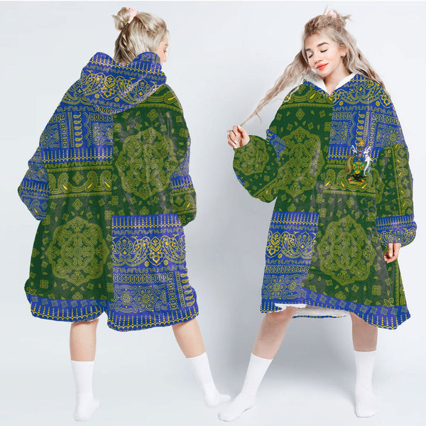 Solomon Islands Hoodie Blanket Flag And Paisley Basic Style 1