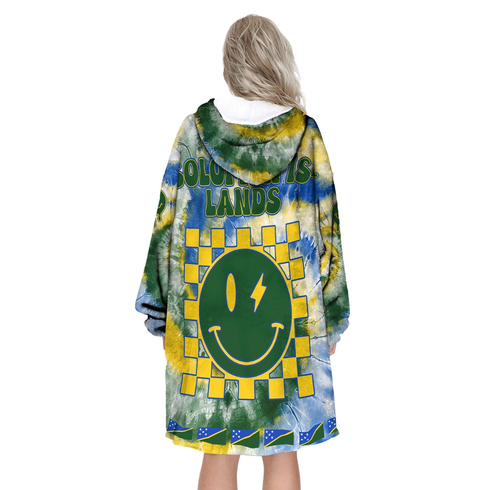 Solomon Islands Hoodie Blanket Custom Tie Dye Style 3