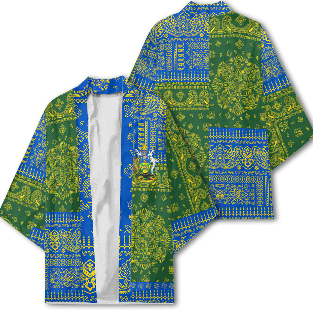 Solomon Islands Kimono Flag And Paisley Basic Style 1