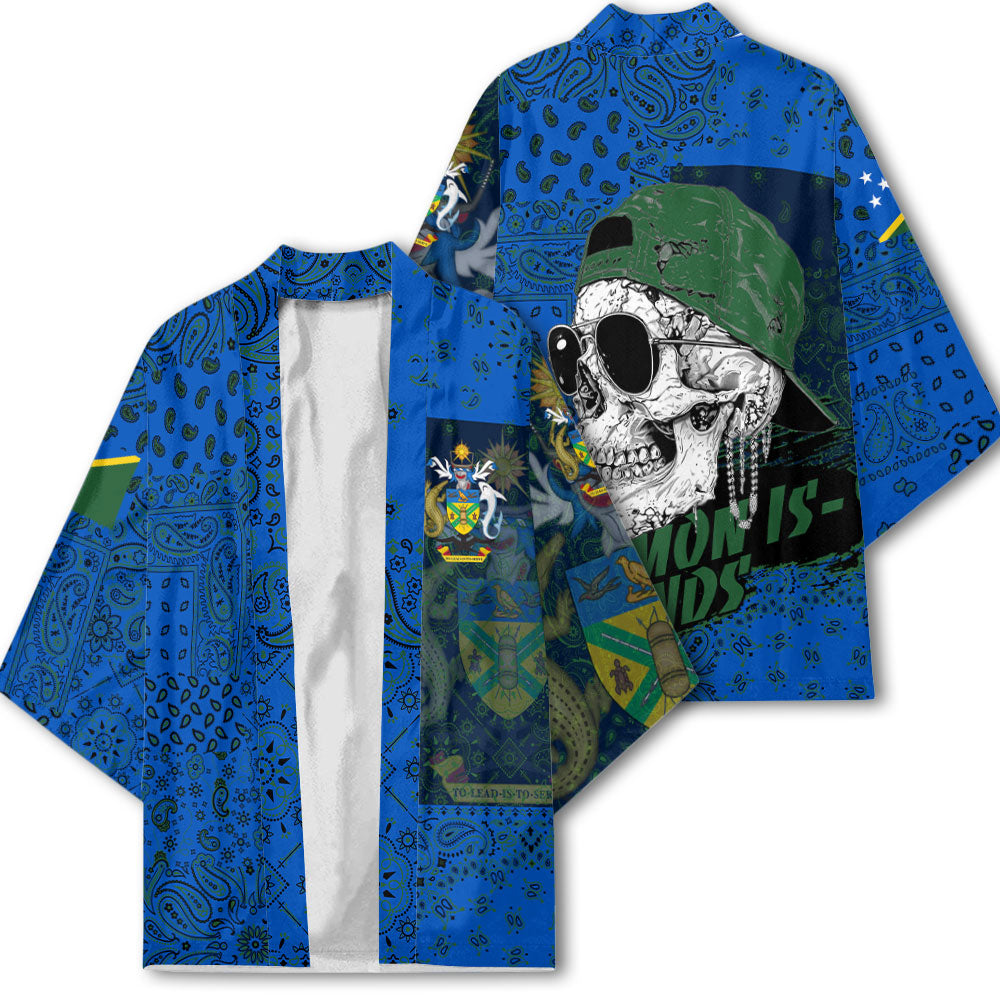 Solomon Islands Kimono Paisley Flag And Skull Style 2