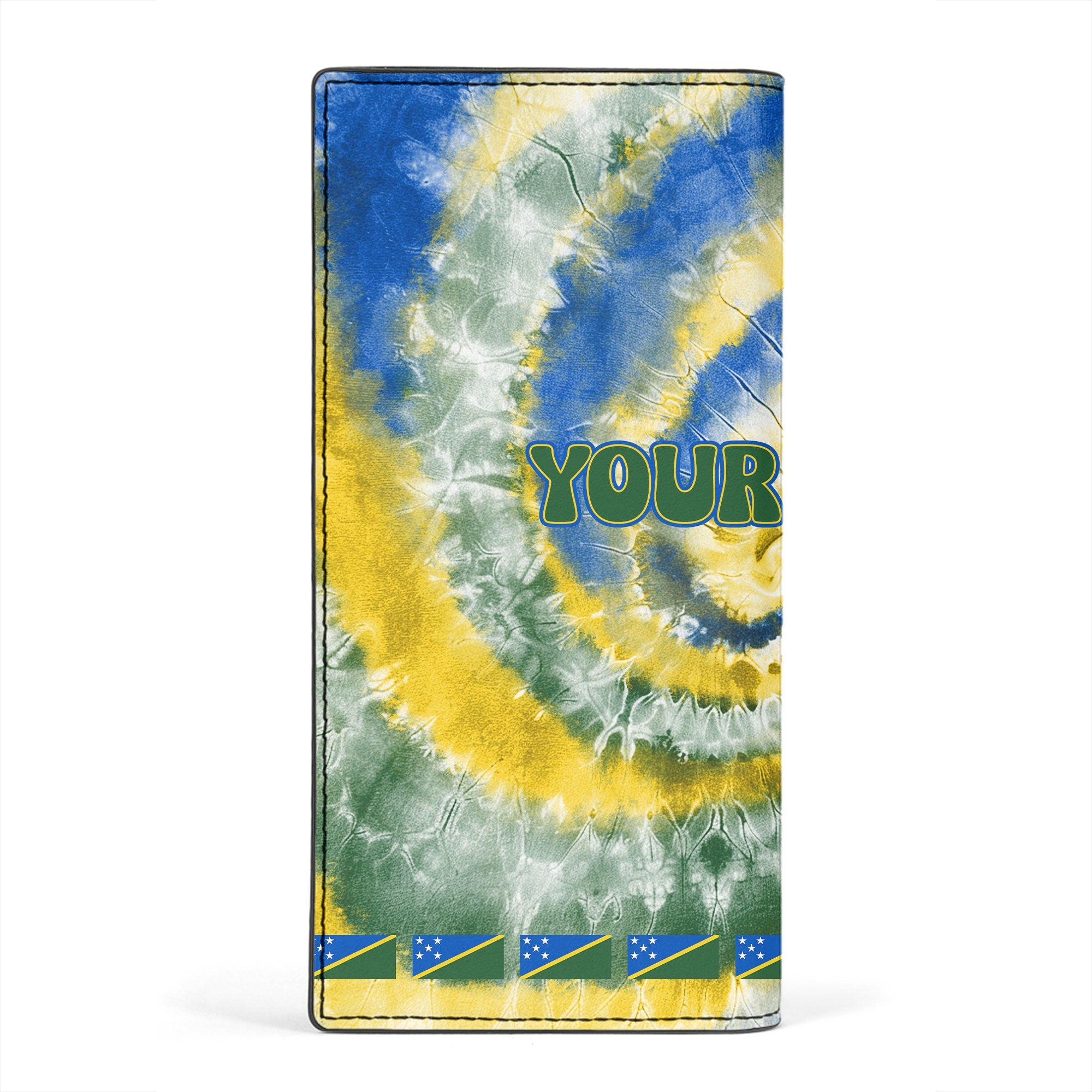 Solomon Islands Leather Wallet Custom Tie Dye Style 2