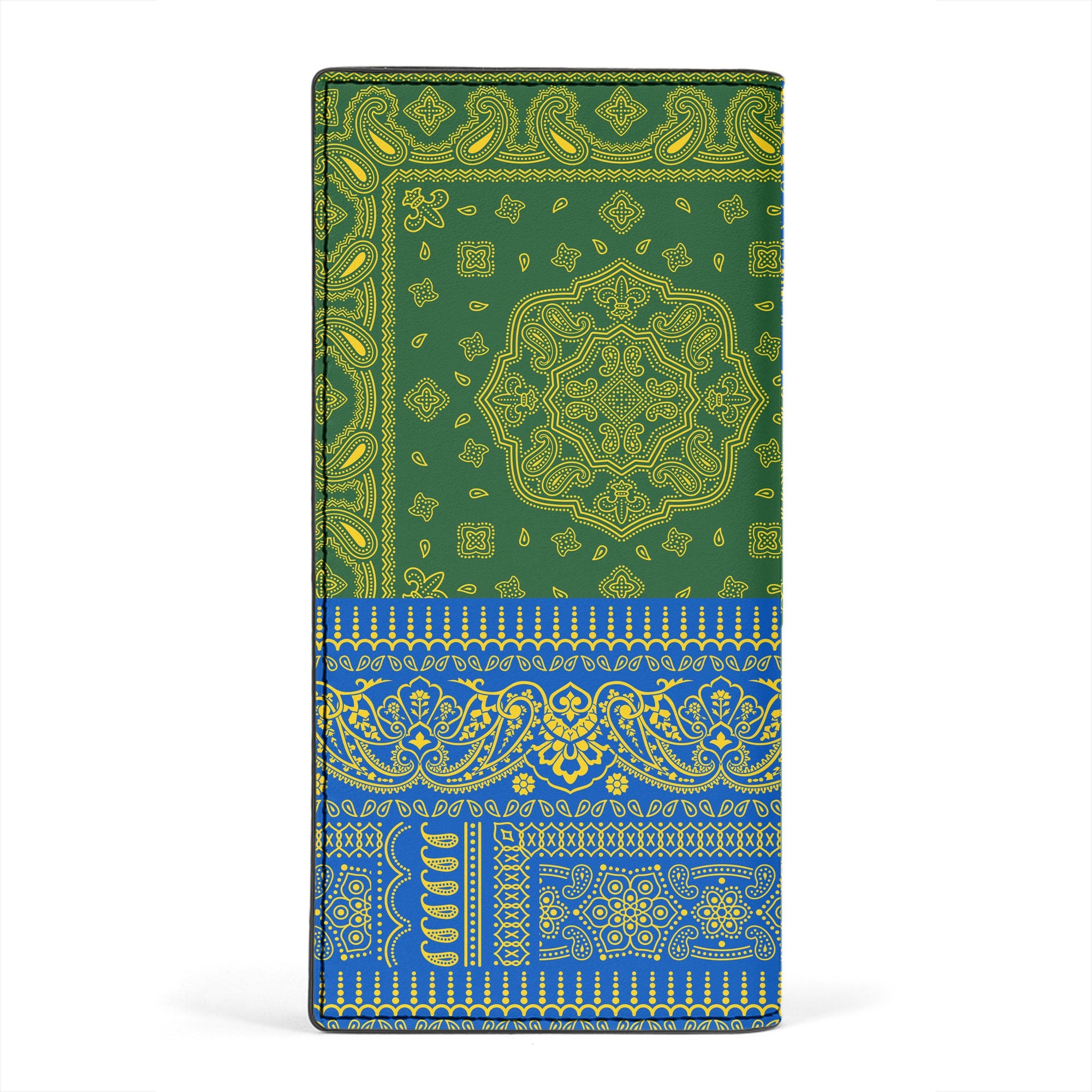 Solomon Islands Leather Wallet Flag And Paisley Basic Style 2