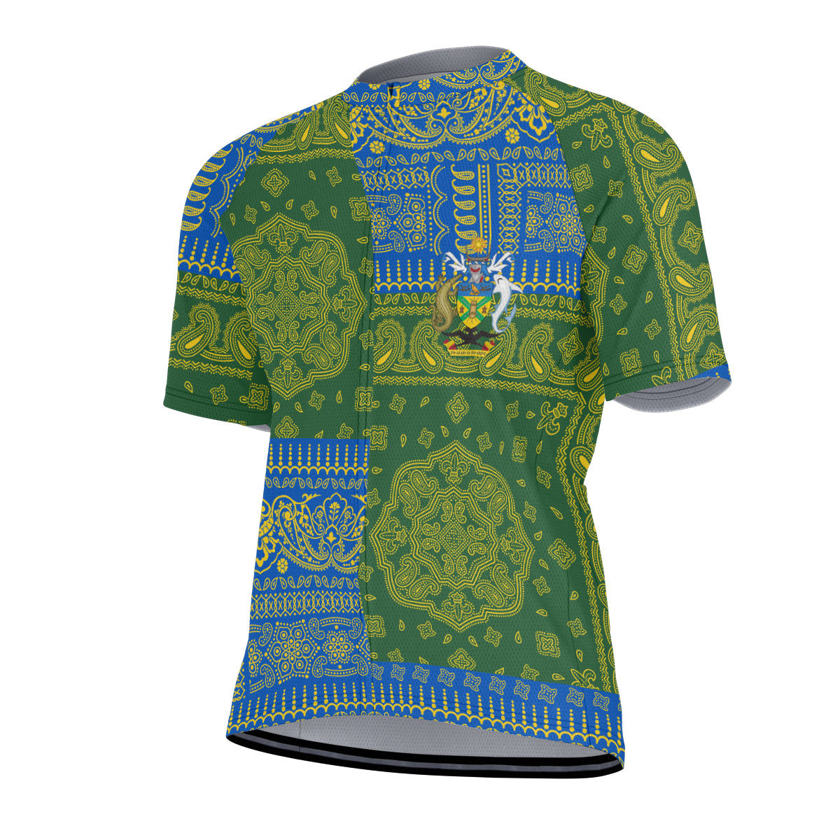 Solomon Islands Men Cycling Jersey Flag And Paisley Basic Style 2