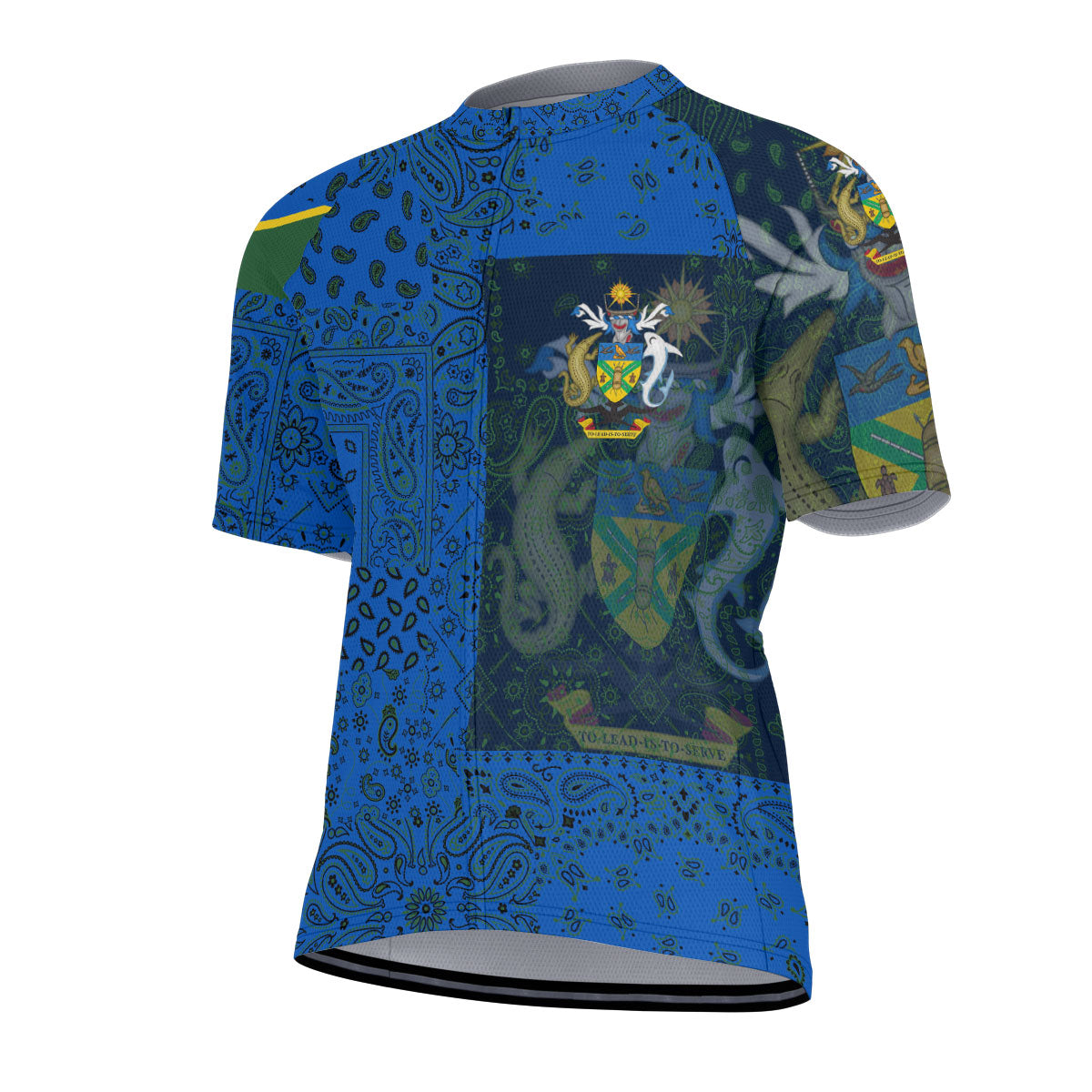 Solomon Islands Men Cycling Jersey Paisley Flag And Skull Style 2